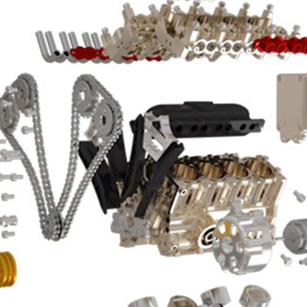 

TECHING 1/3 V8 Engine Model Metal Mechanical Engine Science Experiment Physics Education Toy Gift for Collecting