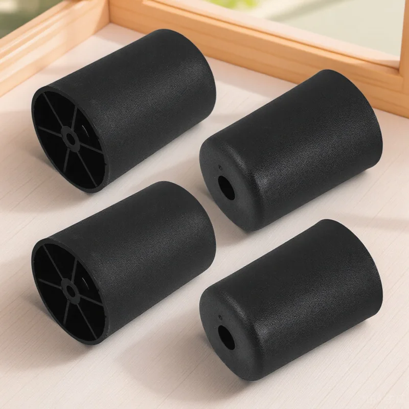 4Pcs Black Plastic Furniture Legs Round Tapered Sofa Replacement Legs for Couch Dresser Cabinet Chair Bed Coffee Table