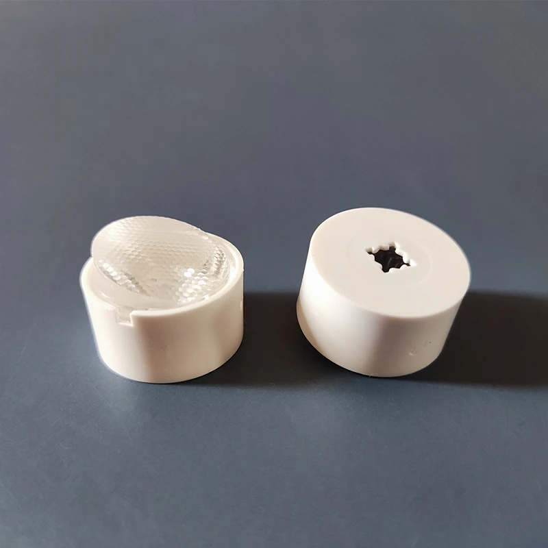#MGO-19.7 High quality Diagonal Bead Lens, Led optical Lens, Size 19.7X14.9mm, Holder Diameter 21.5mm, 30*45 degree, PMMA