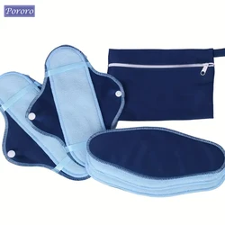 8pcs Reusable Soft Polar Fleece Sanitary Napkin Waterproof Washable Daily Pads Panty Liner for Maternity and The Elderly Leakage