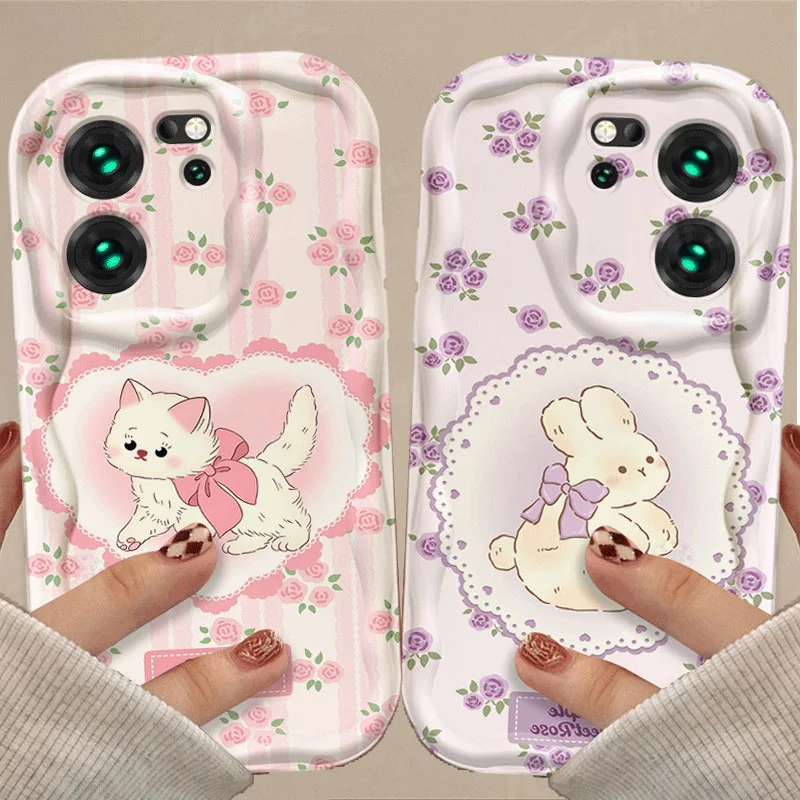 Lovely Cat Rabbit Bear Cherry Case For Xiaomi Redmi 12 12C 12R 11A 13C 10 10C 10X 9 Power 9A 9C 9T 8 K70E K70 K60 K50 Pro Cover