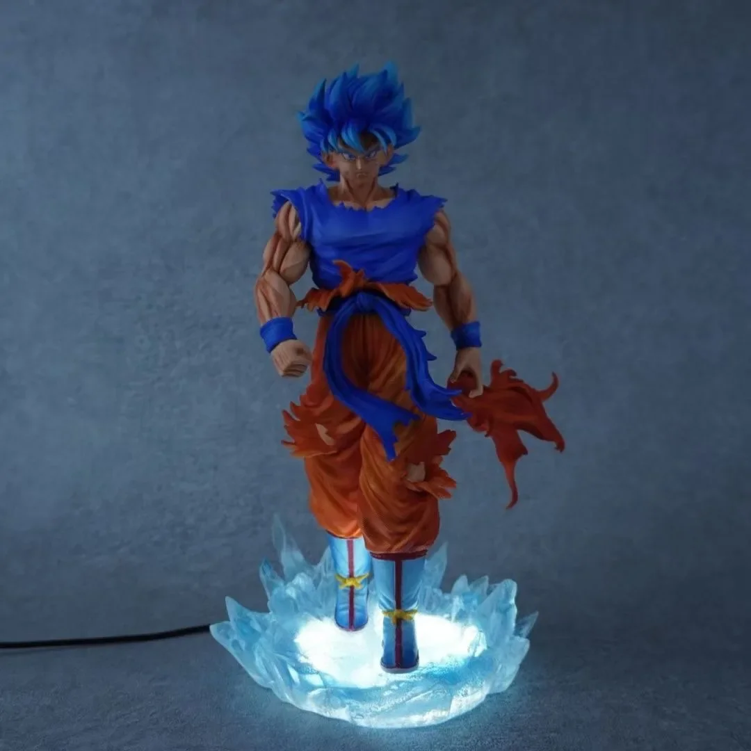 Dragon Ball Z Figlio Goku ‌ figura Sostituisci la testa Base LED Super Saiyan Goku Figure Collezione di statue Gk Modello Giocattolo Regali