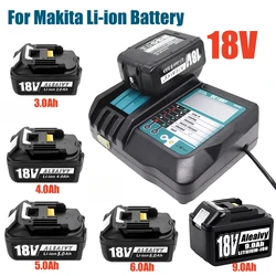 18V 3Ah 4Ah 5Ah 6Ah rechargeable lithium-ion battery pack, LCD DC18RF charger for Makita BL1840 BL1850 BL1830 BL1860B LXT400