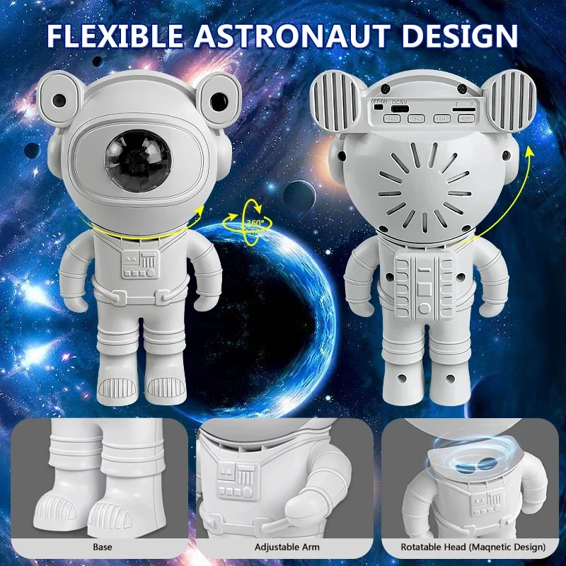 DIY Stern Projektor Nachtlicht mit Fernbedienung Astronaut Raum projektion Sternen nebel Decke führte Umgebungs lampe Kinder Geschenk