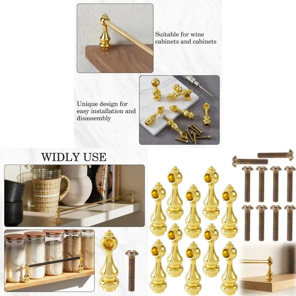 62KD 10Pcs Gold Gallery Brackets With Screws For Display Shelf Installation