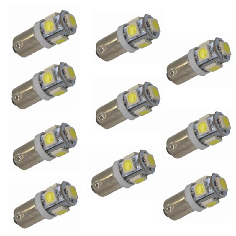100 قطعة T11 DC12v BA9S 5 SMD 5050 LED مصابيح كهربائية 5SMD T4W مؤشرات السيارات ضوء لمبة الداخلية إسفين مصباح #2