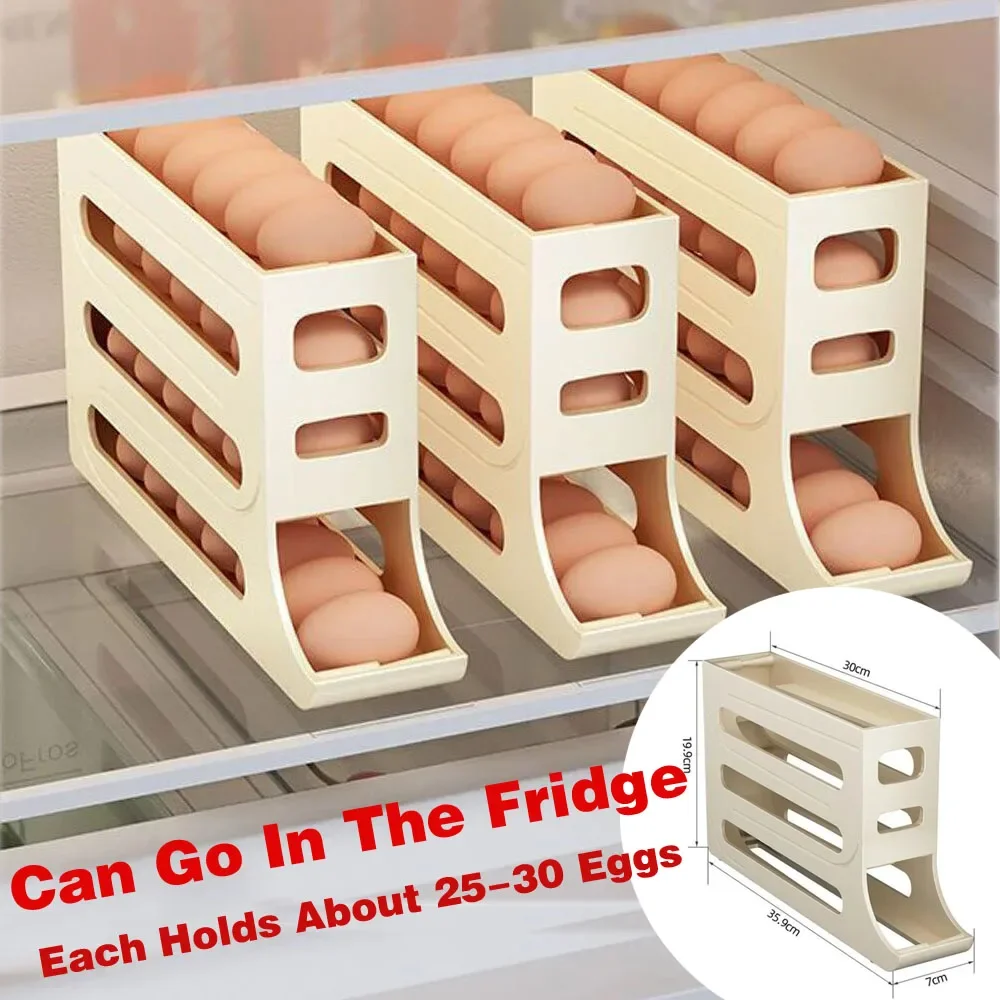 

Home 4 layers Egg Storage Box Refrigerator Organizer Food Containers Eggs Case Holder Tray Dispenser Kitchen Storage Boxes