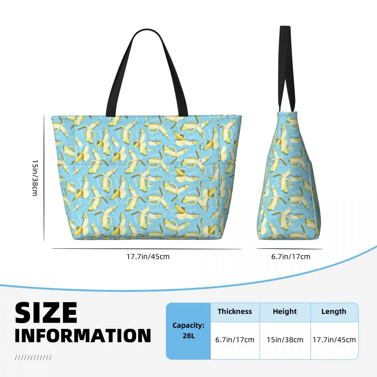 Bananaaaa! - Cockatiel Banana Pattern Large travel bag Waterproof Tote Beach Bag Large Capacity Travel Shopping bags