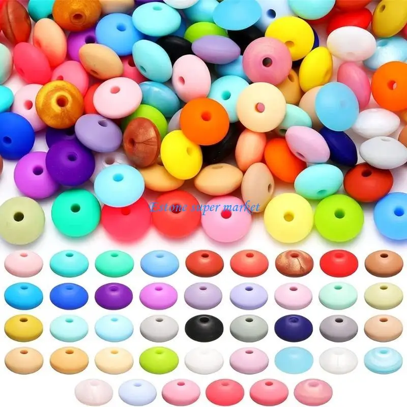 

090B 240pcs Round Silicone Beads DIY Pacifier Chain Bracelet Necklace Keychain