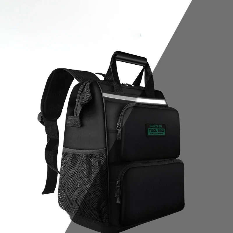 Tool Backpack, Men\'s Maintenance Canvas, Durable, Portable Installation, Multifunctional Electrician Specific Shoulder Tool Kit