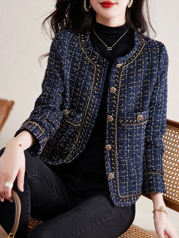 Spring 2025 Classic Color Block Weave Belt Commuter Versatile Fashionable Short Chic Top Women's Shirt Straight Cut Polyester
