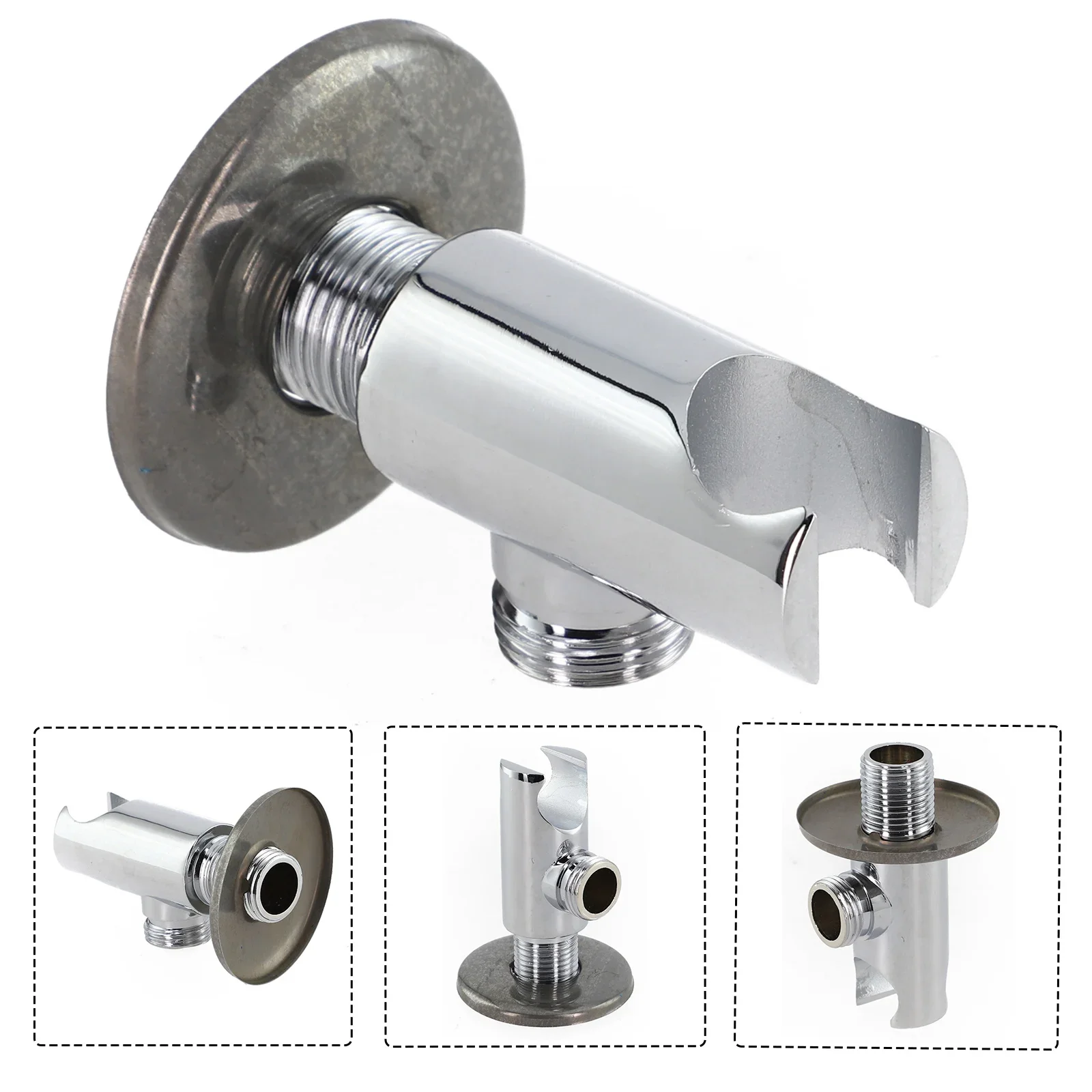 Hotel Home Shower Head Holder Shower Head Bracket Wall Mounted Bracket Rust Proof Zinc Alloy Silver Wall-mounted