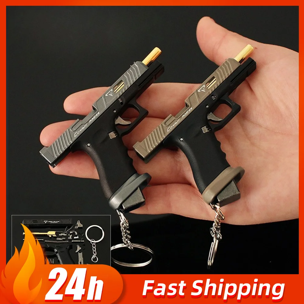 

7cm/2.75in Game Peripheral TTI G34 Glock Toy Gun Keychain 1:3 Removable Semi-alloyed Nylon Metal Pendant Models Boys Gifts Craft