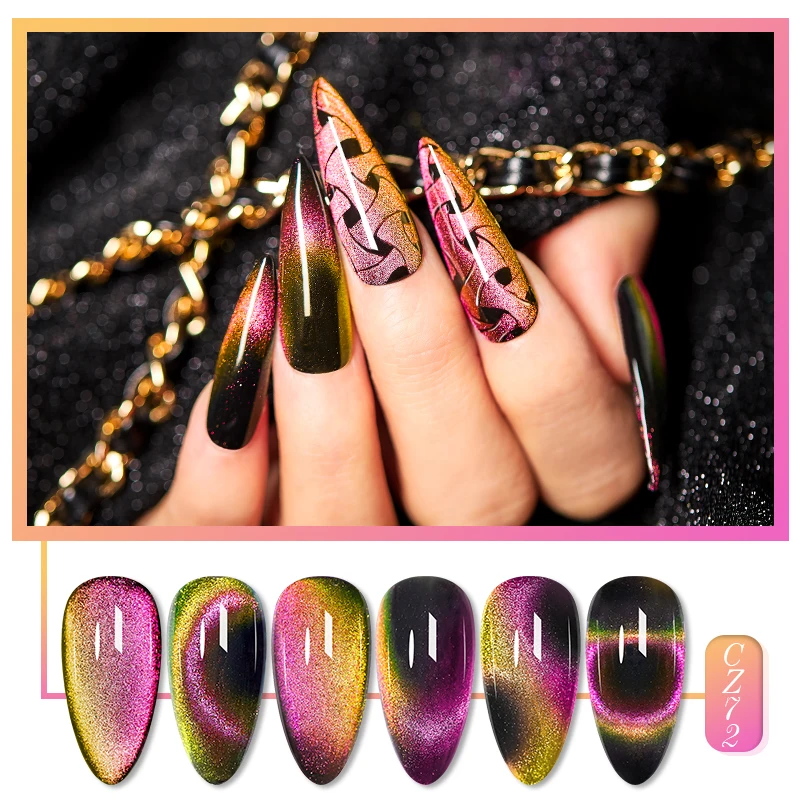 MEET ACROSS 8ML Cat Eye UV LED Gel Nail Art Design Manicure Soak Off Enamel 9D Cat Eyes Magnetic Gel Polish Gel Nail Polish