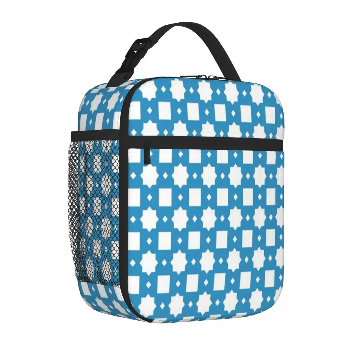 Hot Sale River Mosaic Ruffled Neoprene Lunch Bag Student Bento Lunch Carrier