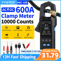 FNIRSI DMC-100 10000 Counts DC AC Current USB rechargeable Clamp Meter Digital Multimeter 600A Amperimetric Clamp NCV Meter Tool