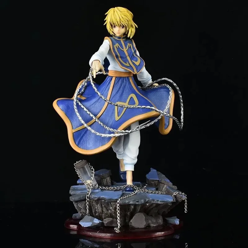 Hunter×Hunter 32cm Bandai Anime Figures Kurapika Hisoka 1/6 Sitting Posture Model Pvc Desktop Handmade Ornaments Decoration Gift