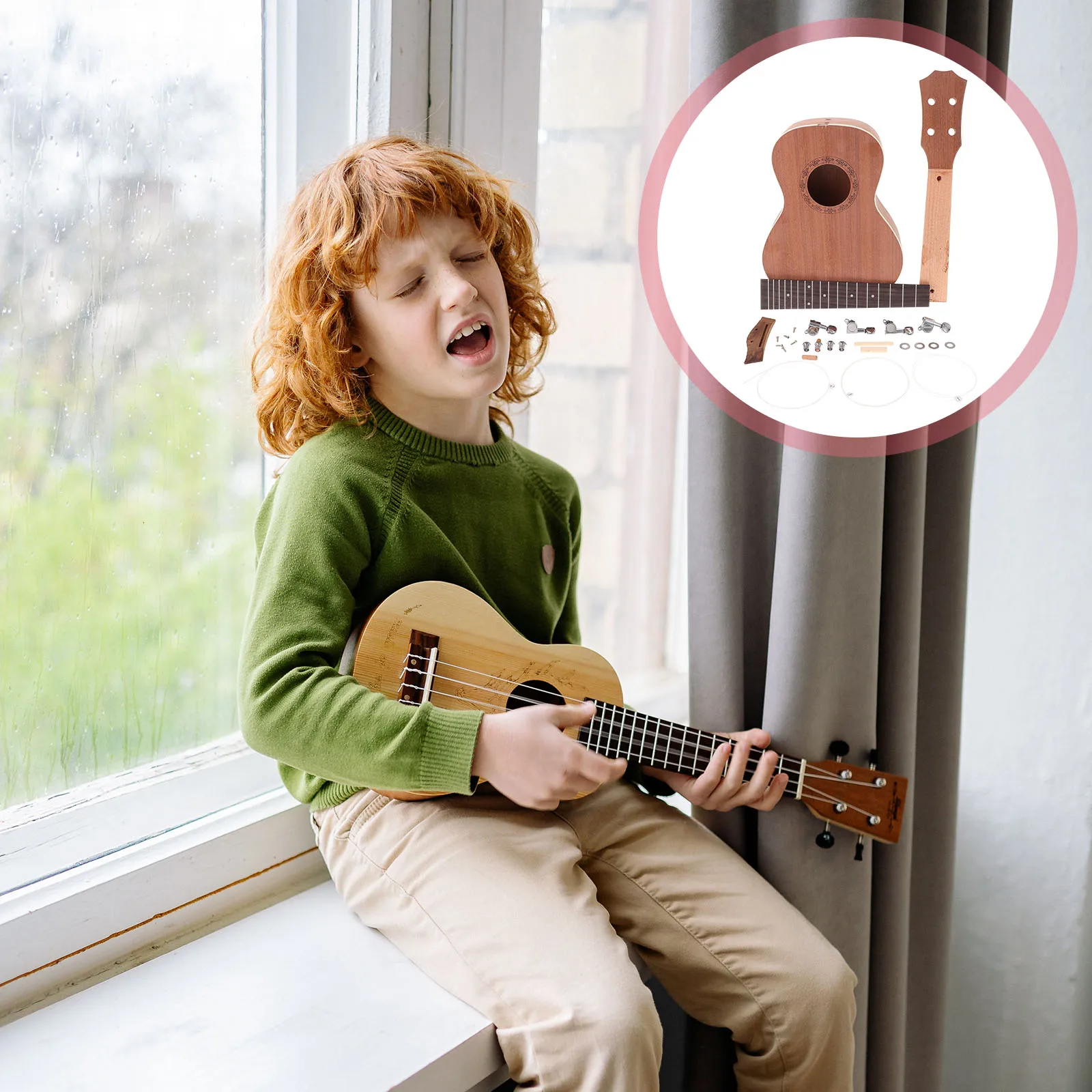 

Ukulele Kit Children DIY Musical Instruments Set Kids Toddlers Beginner Small Guitar Craft Material Hand Brain Coordination