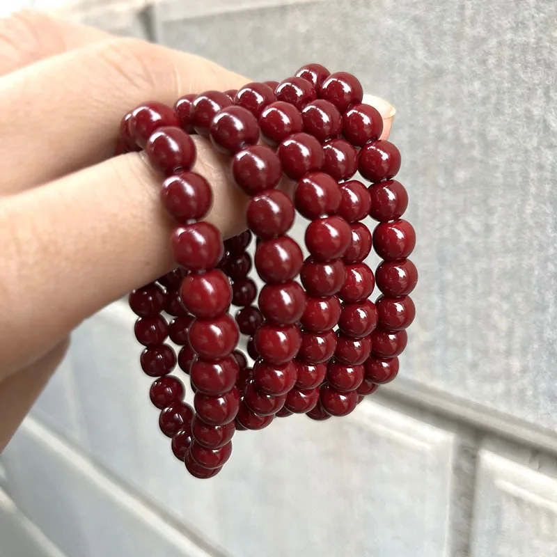 Red Cinnabar Bracelet Good Luck Five Element Color Round Bead God of Wealth Blessing Bracelet Lovers Men Women Mom Gift Jewelry - Image 6