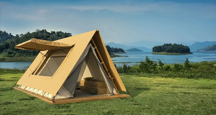 Triangle Tent A18 Safari tent for camping glamping homestay tourist hotel with 550g canvas