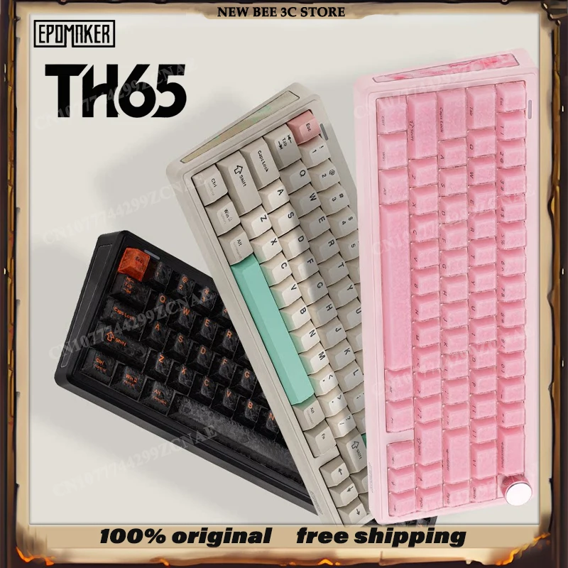 Epomaker Th65 Wireless Tri Mode Hot Swap Gasket Mechanical Keyboard Rgb Knob 65% Layout Gaming Office 8000mah GASKET Keyboard