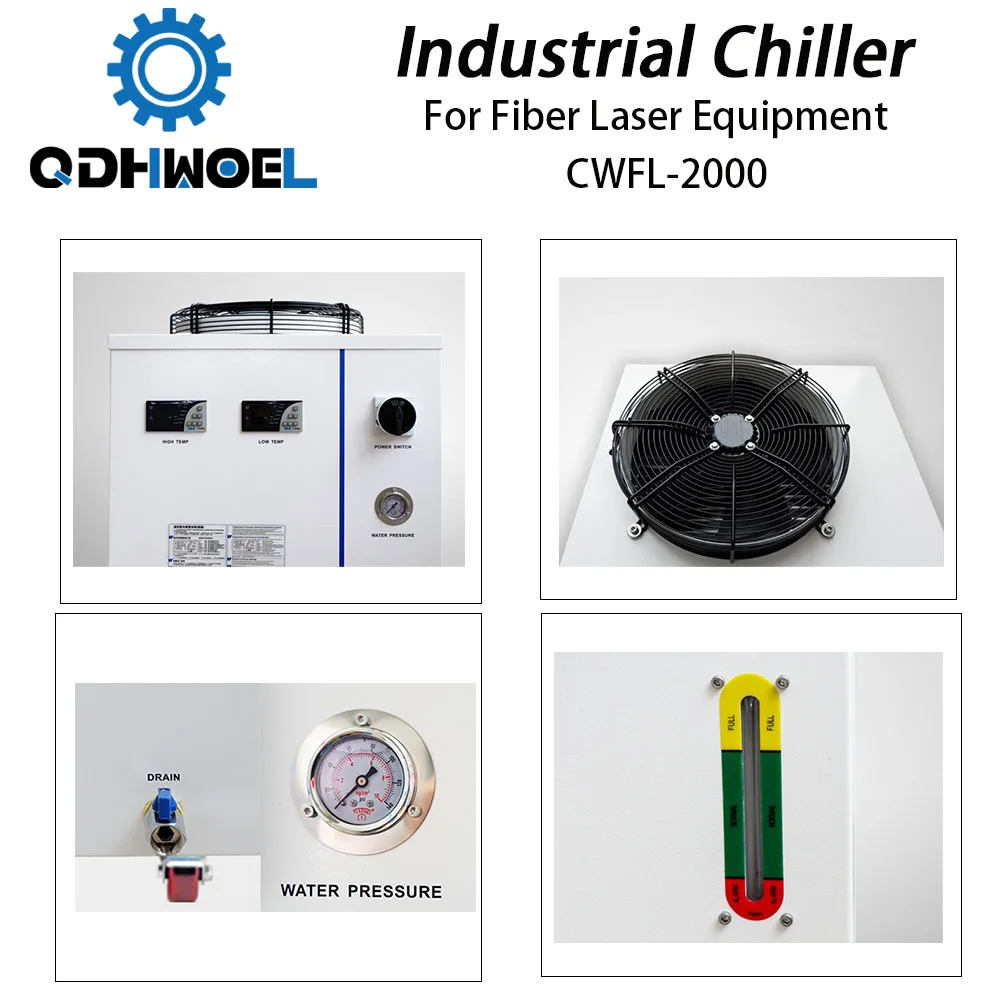 QDHWOEL S&A CWFL-2000AN & 2000BN Industry Air Water Chiller for Fiber Laser Engraving Cutting Machine