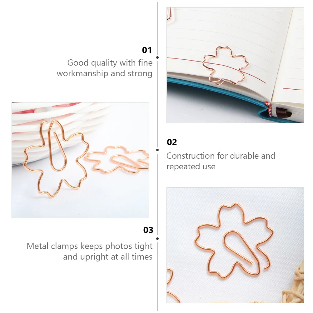 Bookmark Paper Clips, Suporte De Foto, Material De Escritório, Forma, 20Pcs