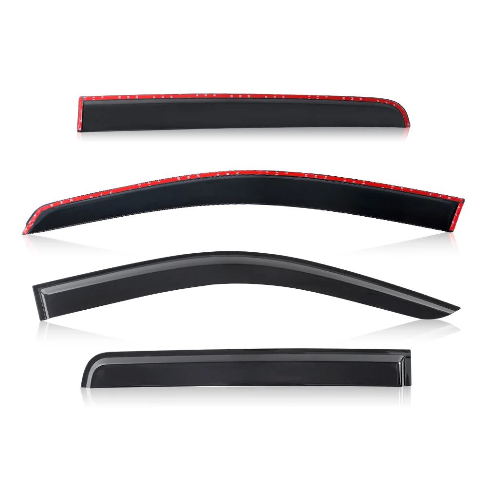 Wind Visor Window Deflectors for Mitsubishi L200 2006-2014 Mitsubishi Triton Double Cab 4PCS Black Smoke Car Styling