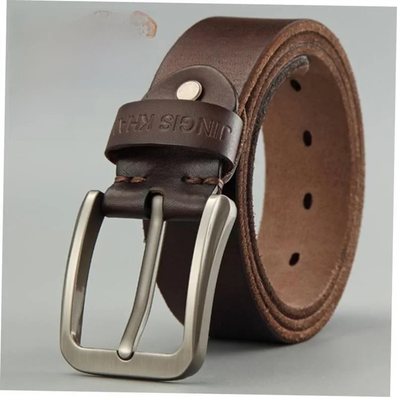 ブラックレザーメンズベルト-ジーンズ用-スポーツスタイル-ウエストベルト-合金バックル-ユースサイズ-幅38cm-ノーブランド