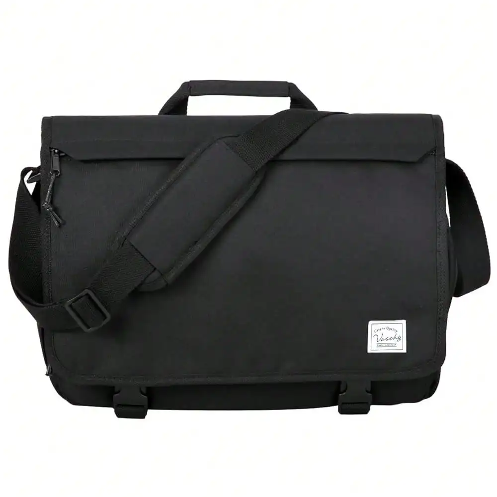 

Messenger Bag For Men,Water Resistant Casual Satchel Briefcase Fashion Work Bag Crossbody Shoulder Handbag For Women College Campus Black
