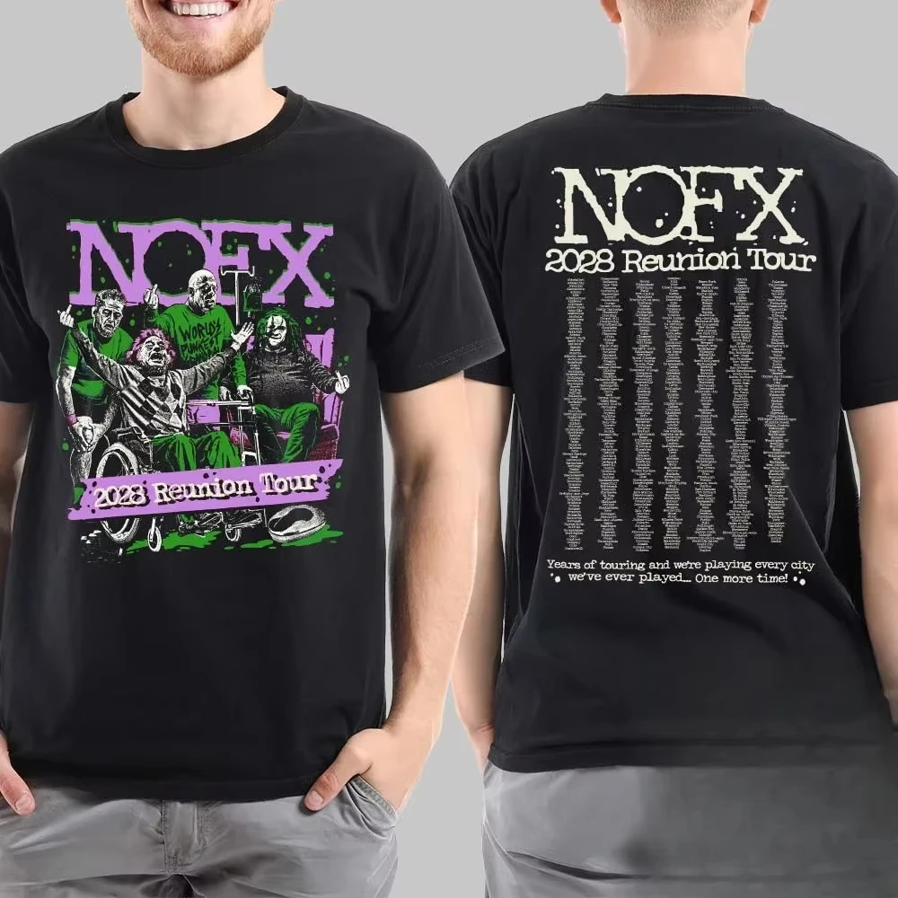 Camiseta con foto de grupo NOFX Rock Band, camiseta gráfica de algodón para hombres y mujeres, ropa de calle de verano