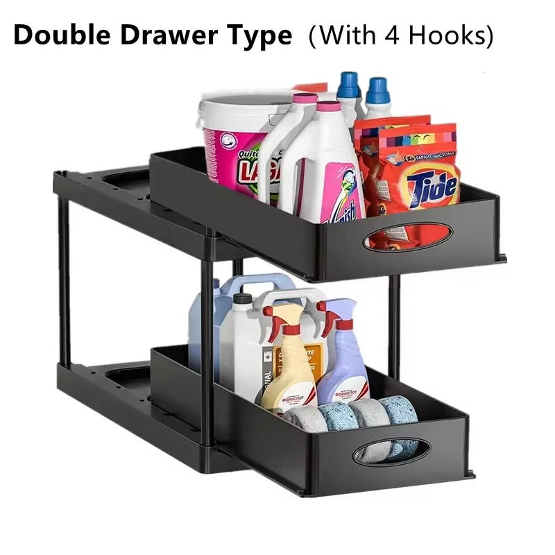 1PC Kitchen acceesories Bathroom accessories Storage organizer Under sink organizer Pull Out Shelf Spice rack organizer