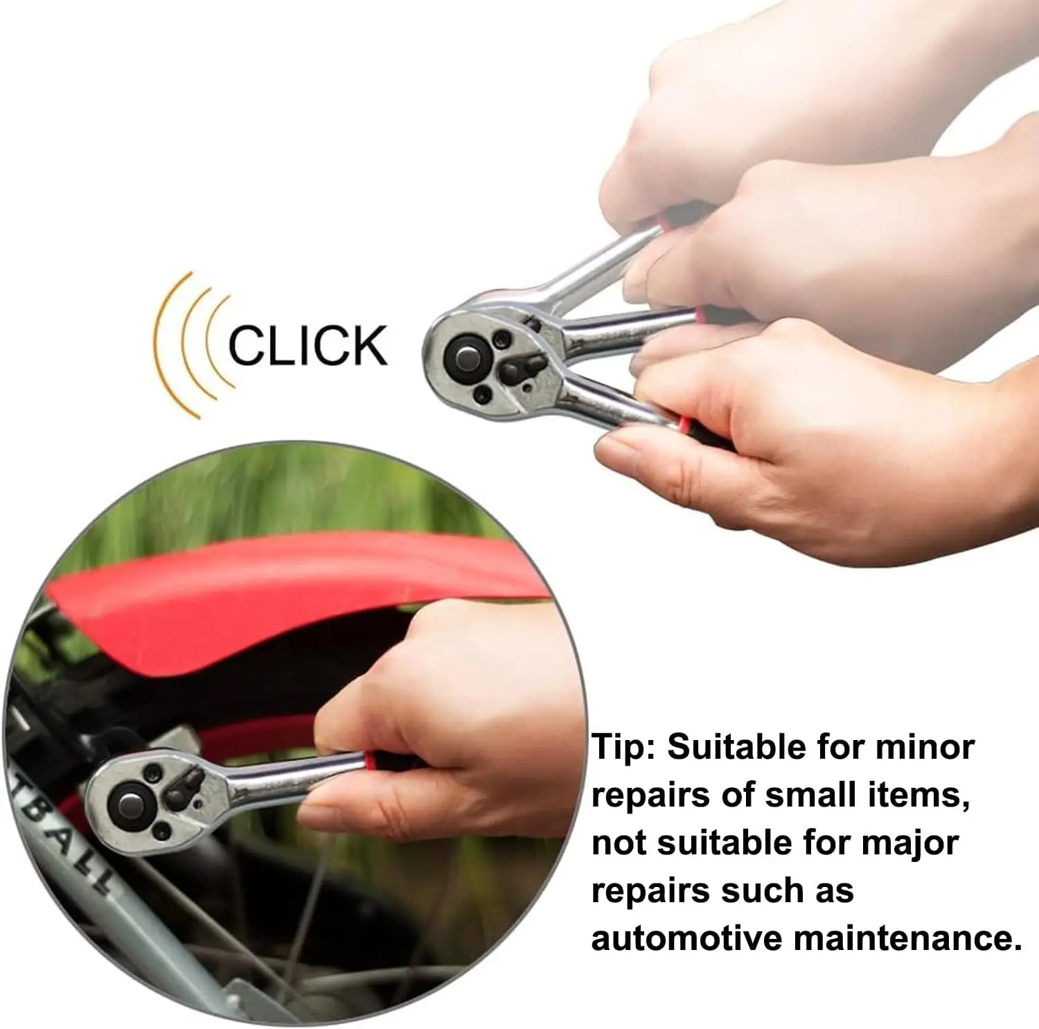 

Ratchet Socket Wrench Set Mechanic Tool Kit Sockets Set with Quick Release Reversible Ratchet Handle Extension Bar 12 Pcs Set