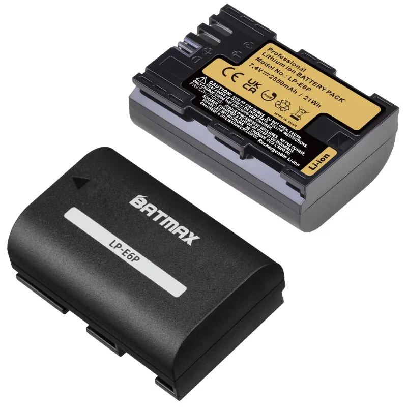LP-E6P Battery 2850mAh Full Decoded Bateria For Canon EOS R5 Mark II R5 R6 R6  R7 5D 6D 7D 80D 90D Camera Rechargeable Battery