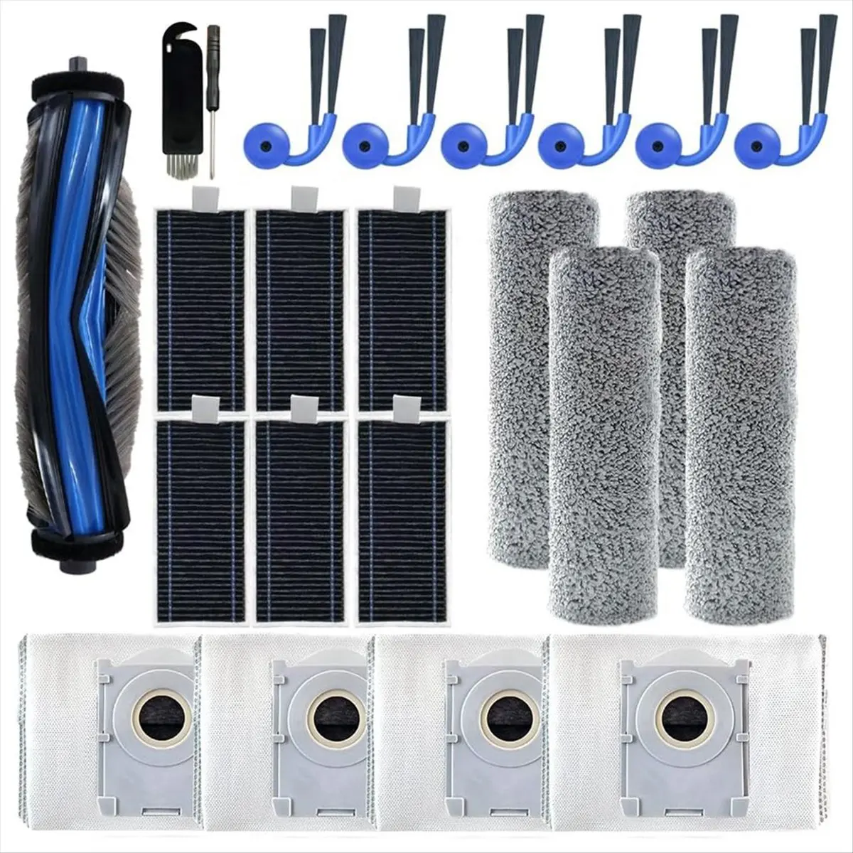 

Комплект аксессуаров для пылесоса X9 Pro Omni/X9 Pro: основная и боковые щетки, мешок для сбора пыли, ролик, тряпка, фильтр 【A70Z Fafa】