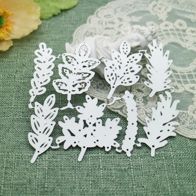 8PCS Pretty Leaves Cutting Dies DIY Scrapbook Album Paper Cards Decorative Crafts Embossing Dies 2024 New Arrivals