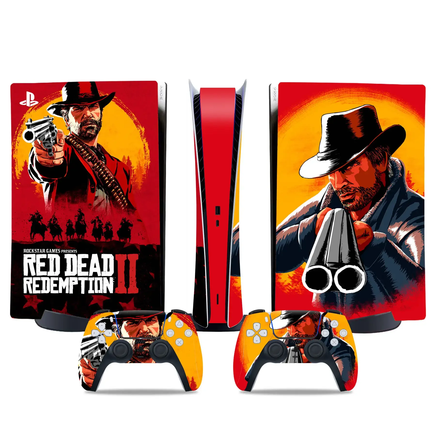 Red dead Redemption 2 skin For PS5 disc Skin sticker Slim/PS5 disk edition Console And Controller Cover Skin Vinly Decals Skins