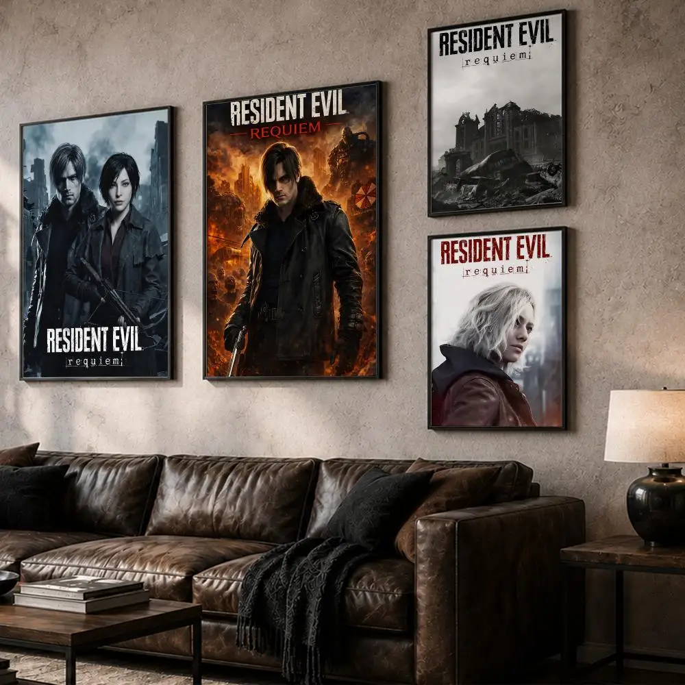 Horror Game R-Resident Evil RequiemS Painting Calligraphy Canvas Posters Wall Art for Home/Office/Dorm/Living/Bedroom