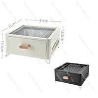 Square outdoor tea stove barbecue grill set,portable charcoal fire pit for camping patio yard courtyard tea-making BBQ cooking