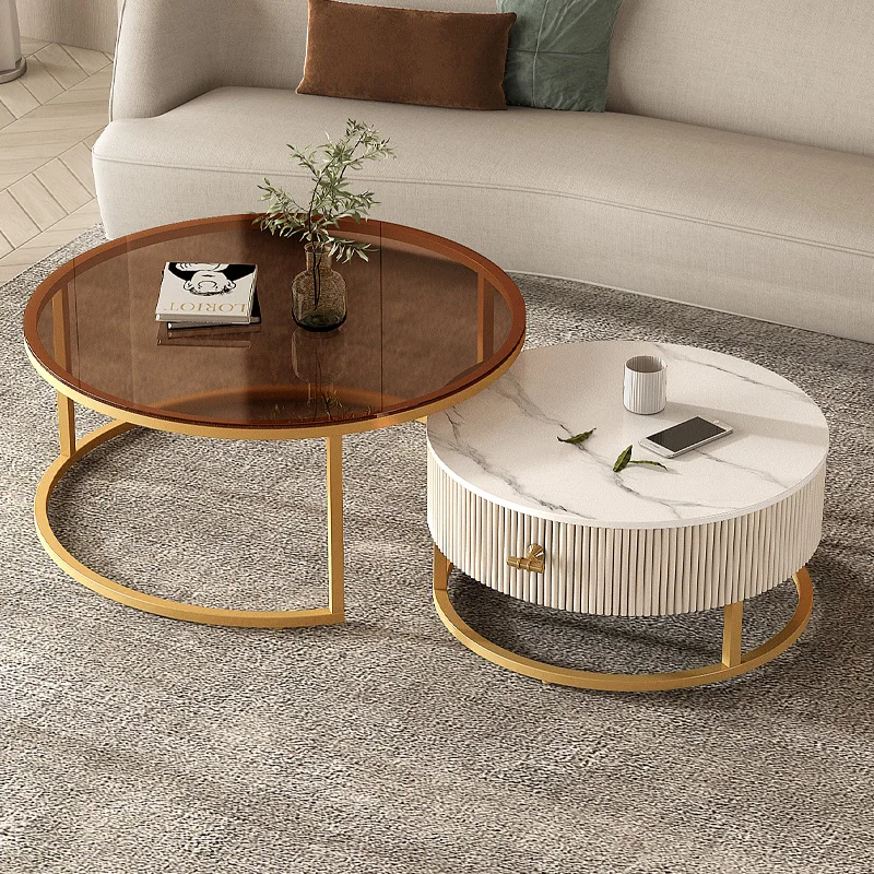 

Round Bistro Coffee Table Living Room Side Bedside Corner Modern Makeup Tables Neat Nordic Mesa Centro Library Furniture WWH30XP