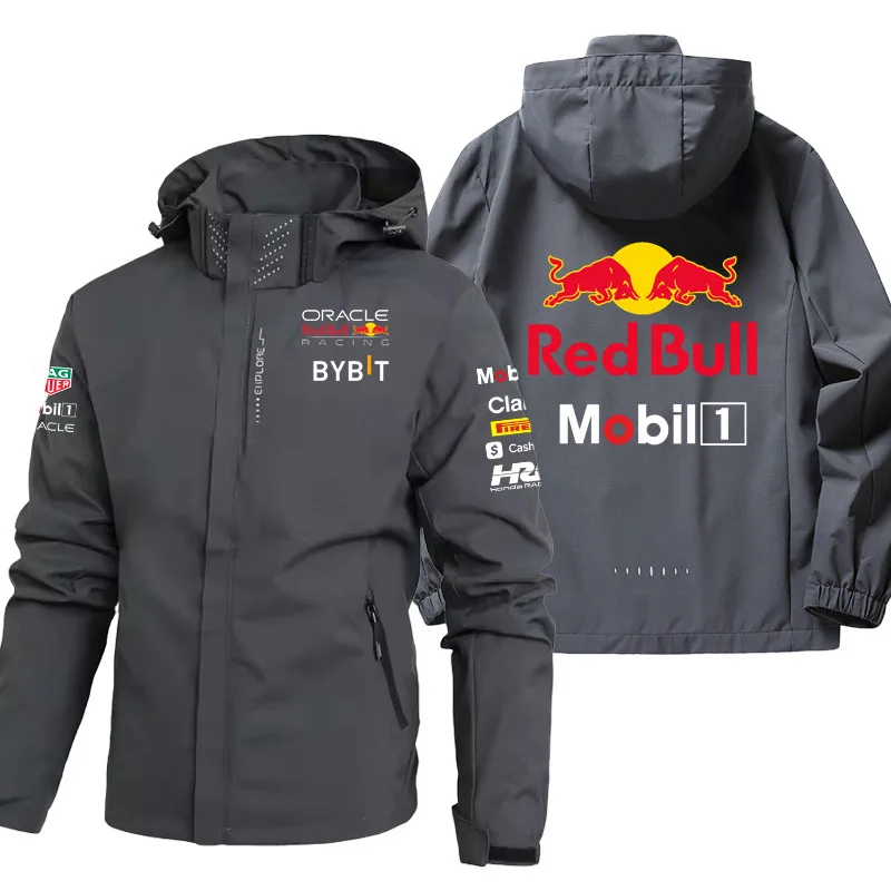 Red Bull Logo extérieur imperméable pour hommes vestes légères manteau avec capuche randonnée coupe-vent veste escalade Sport décontracté