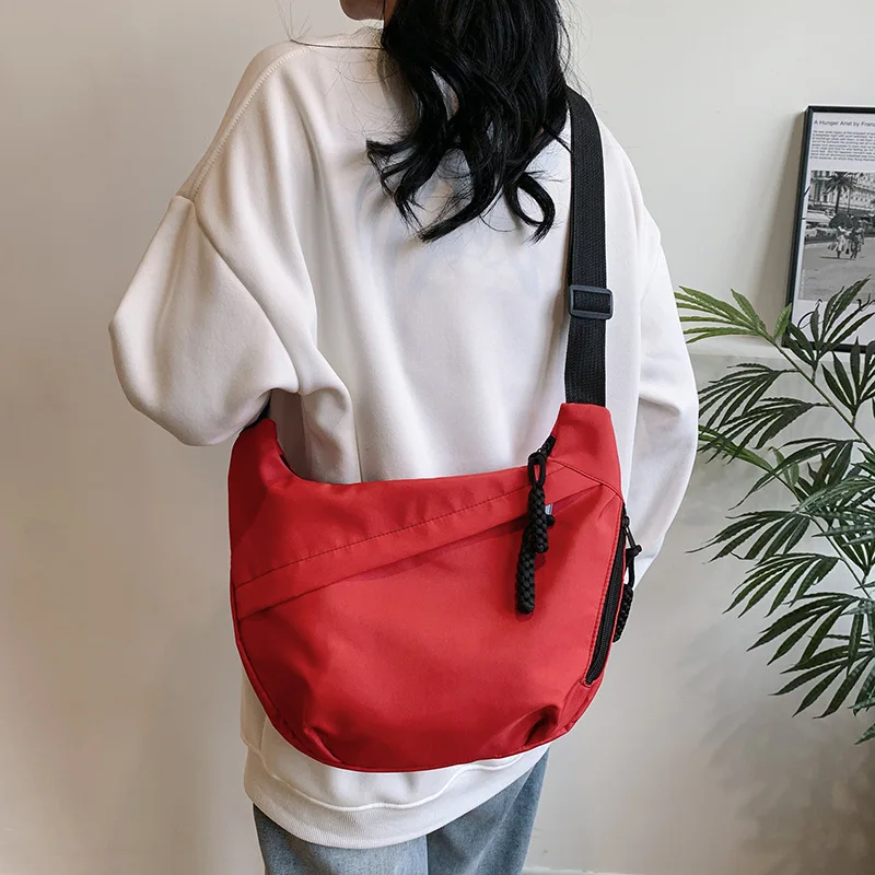 Casual Canvas Crossbody Bag for Women Designer Black/White/Red Shoulder Bags Large Capacity Tote Men Travel Shopping Bag 2025 image 4