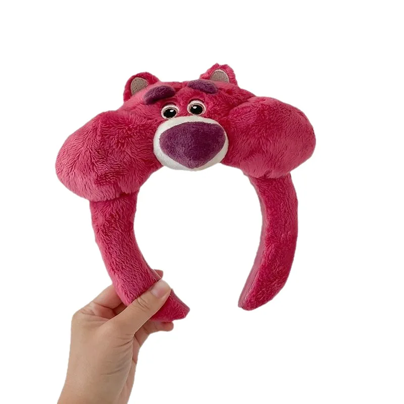 ディズニー新しいクリエイティブ漫画ビッグヘッドバンドイチゴクマ女性面白いヘッドバンドプレス洗髪顔かわいいヘアアクセサリー