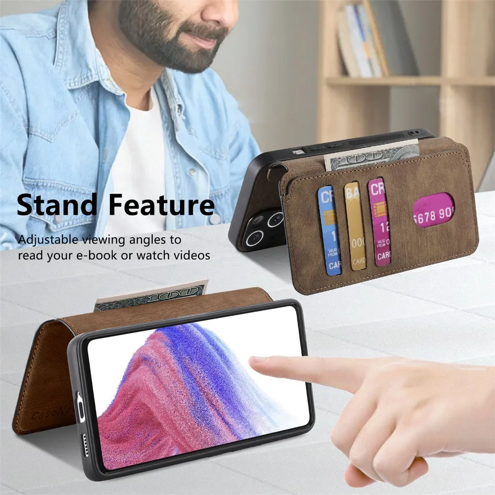 Odłączane etui magnetyczne 2w1 ze skóry do OPPO Realme 16 Pro Plus 14 13 12 11 5G, luksusowe etui portfelowe Funda Realme14 15 GT 8 Pro — zdjęcie produktu 2