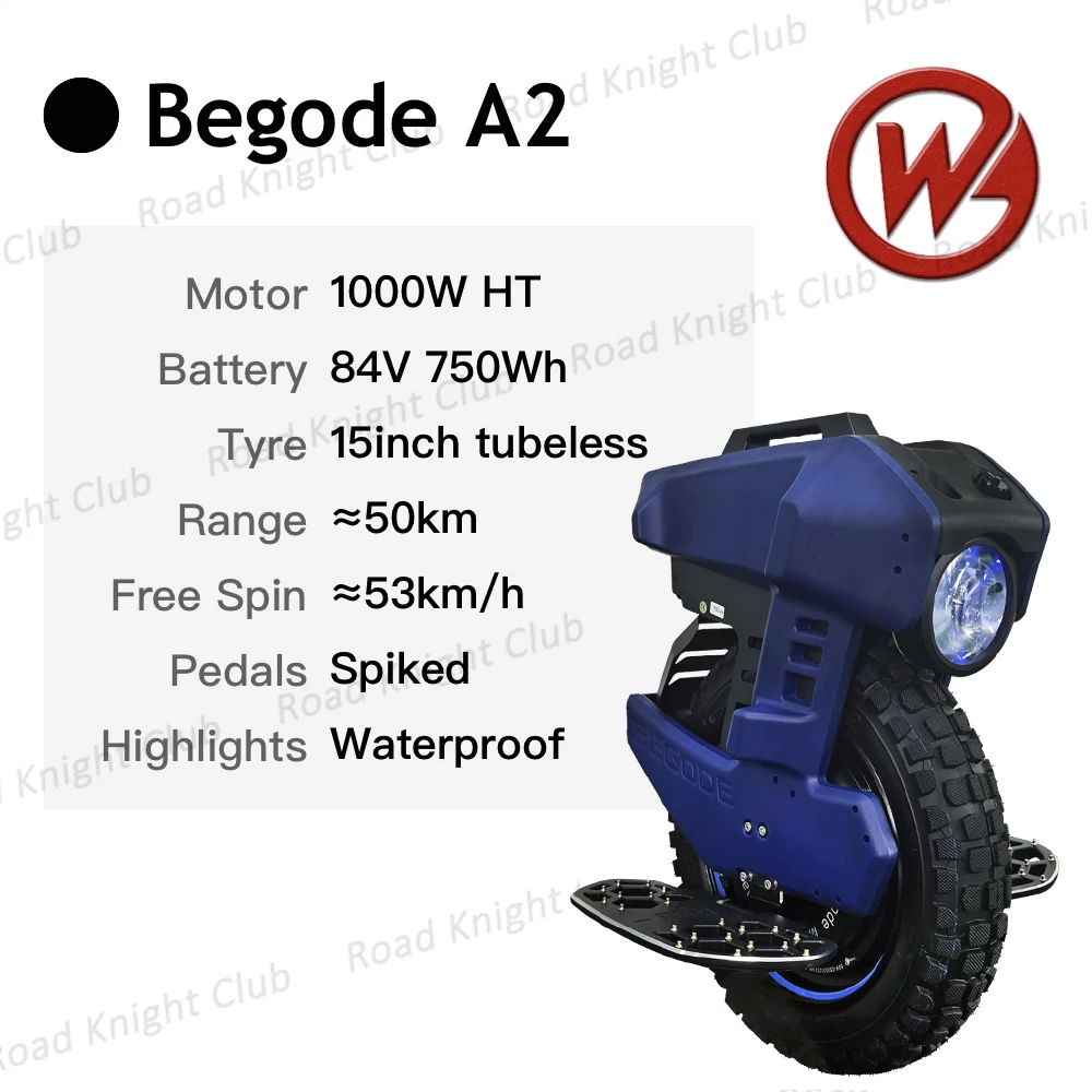 Begode A2 Electric Unicycle Gotway 84V 750Wh Battery 1000W Begode