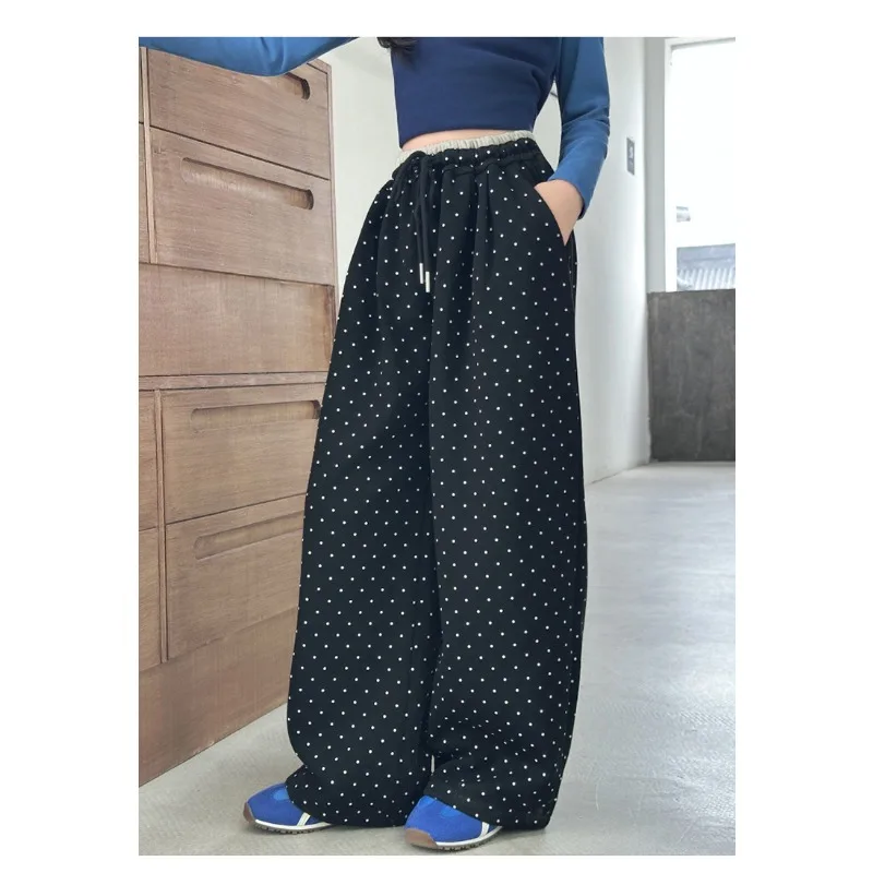 UNITIM Junior-Hosen für Mädchen, Herbst, gepunktet, für junge Teenager, Mädchen, weites Bein, 4–14 Jahre, Kinder, Mädchen, elastische Taille, Freizeithose – Detail 7