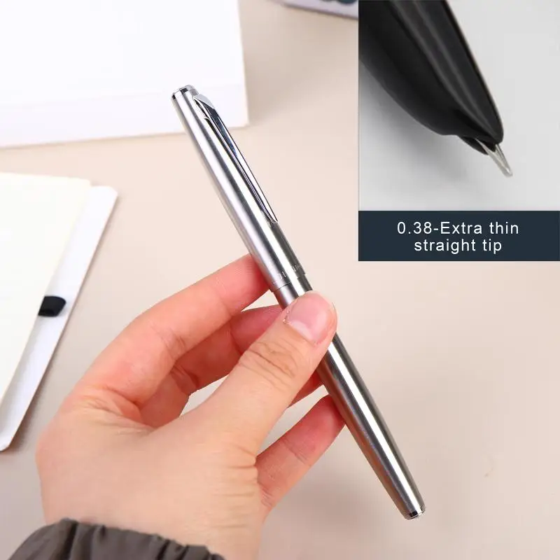911 Steel Fountain Pen With 0.38mm Extra Fine Nib Smooth Writing Inking Pens For Business Teacher Festival Gift view 2