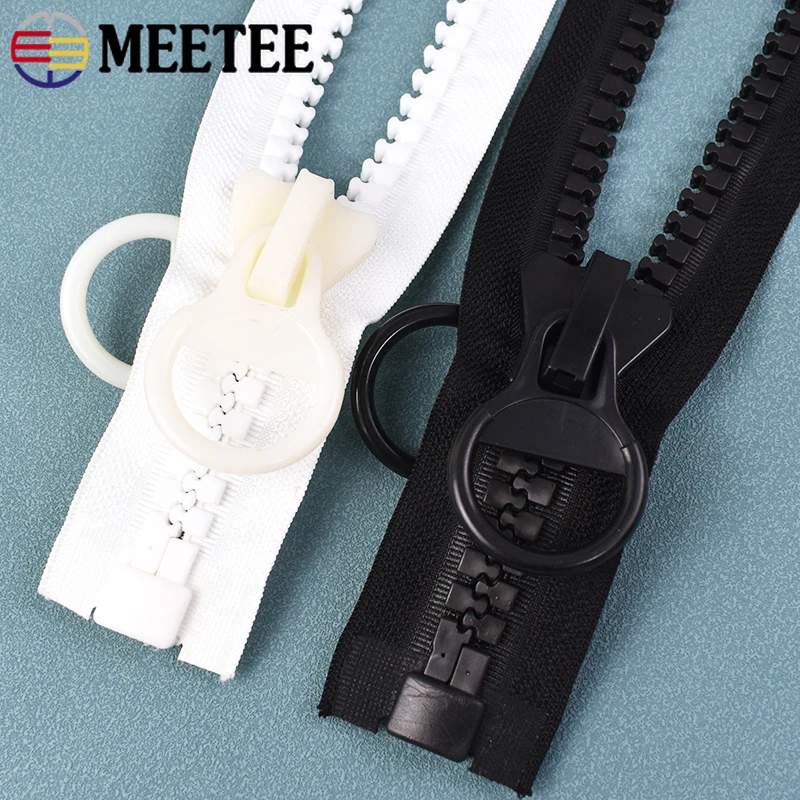 1Pc Meetee 20# 60-300cm Oversize Resin Zippers Coat Tent Double-sliders Zip Puller Open-end Zipper Large Zips Sewing Accessories