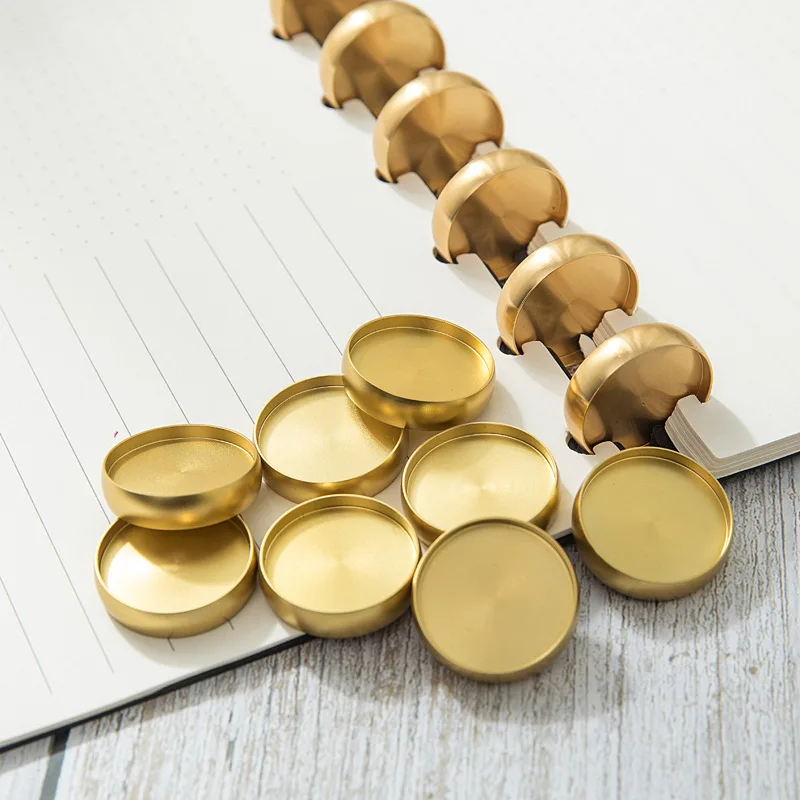 100Pcs 19mm Solid Color Electroplated Ring Buckle Binding Discs Rings Mushroom Hole Notebook Scrapbook Disc Buckle Planner