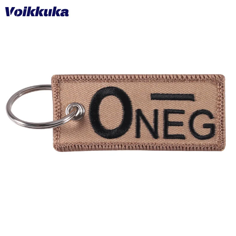 1 PC Wholesale 8 Kinds Blood Type Seal Keychain Both Sides Embroidery Car Motorcycle Key Accessories Backpack Pendant Chain